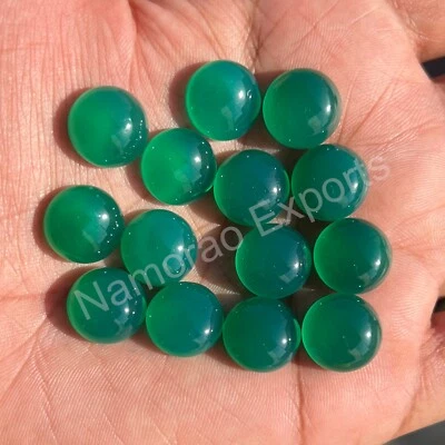 Piedras preciosas sueltas cabujón cabujón redondo de ónix verde natural de 3x3 mm a 20x20 mm Foto 1 de 4
