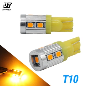 2X T10 168 High Power 2835 Chip LED Amber/Yellow Interior Light Bulbs - Picture 1 of 8