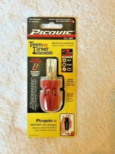PICQUIC TEENY TURNER Screwdriver - Small, Multi Bit, 7 Bits 1" long - Red - Picture 1 of 2