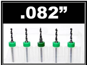 0,082 Zoll - #45 Hartmetall Bohrer 1/8 Schaft FÜNF Stück CNC Dremel Modell Hobby RS - Bild 1 von 1