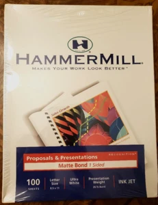 Hammermill Proposals Presentations Matte Bond 1 Sided Ink Jet 100 Sheets - Picture 1 of 2