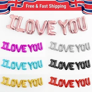 16" I LOVE YOU Foil Balloons Valentine Day Wedding Party Event - Picture 1 of 10