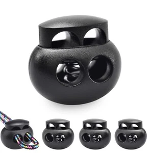12 Pack Black Plastic Spring Cord Lock Toggle Stopper for Drawstring, Paracor... - Picture 1 of 5