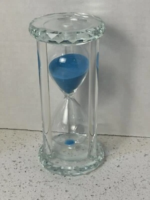 Temporizador Reloj de Arena Arena Azul Hermosa Decoración Cristal Foto 1 de 4