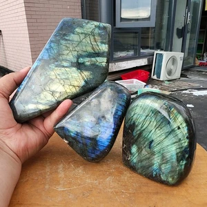 2366g3Pcs Natural Labradorite moonstone Quartz Crystal Freeform Mineral Specimen - Picture 1 of 17