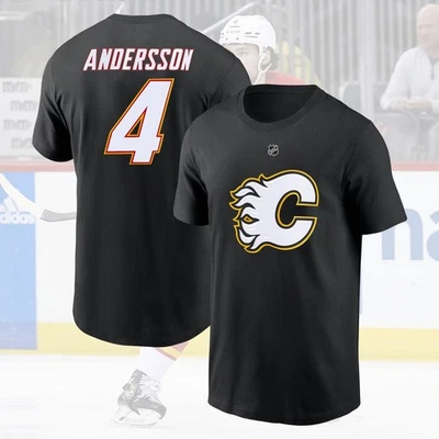 HOT! Rasmus Andersson #4 Calgary Flames 2025 Player Name & Number Fan Gifts - Image 1 of 4