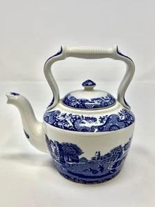 Vintage Blue and White Spode Italian Miniature Tea Kettle W/Lid, - Picture 1 of 7