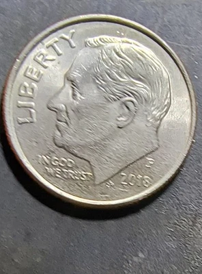 2018 P Roosevelt Dime Error Coin With A Die Crack From Rim To Top Of His Head - Image 1 of 3