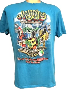 New Jimmy Buffett Life On The Flip Side Rebux Tour 2022 Men's T-shirt XL Blue - Picture 1 of 15