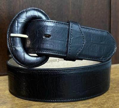 Cinturón de vestir Ginnie Johanseen negro cocodrilo en relieve talla M/31 1,5” ancho usado en excelente estado  Foto 1 de 4