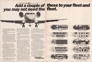 Canadair Challenger 1981 Vintage 2 Pg Print Ad Aircraft Interior Layouts - Picture 1 of 1
