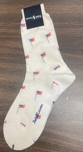 Ralph Lauren Herren Socken 9-11 cremefarben mit Amerika Flaggen Neu!!!!! - Bild 1 von 6