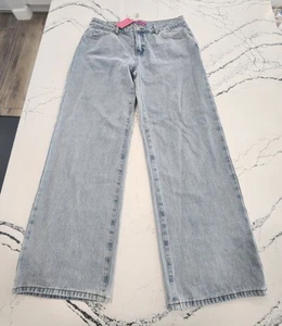 Edikted Jeans Wide Leg Baggy Grunge Punk Denim Womens L 34X31 NWT - Picture 1 of 9