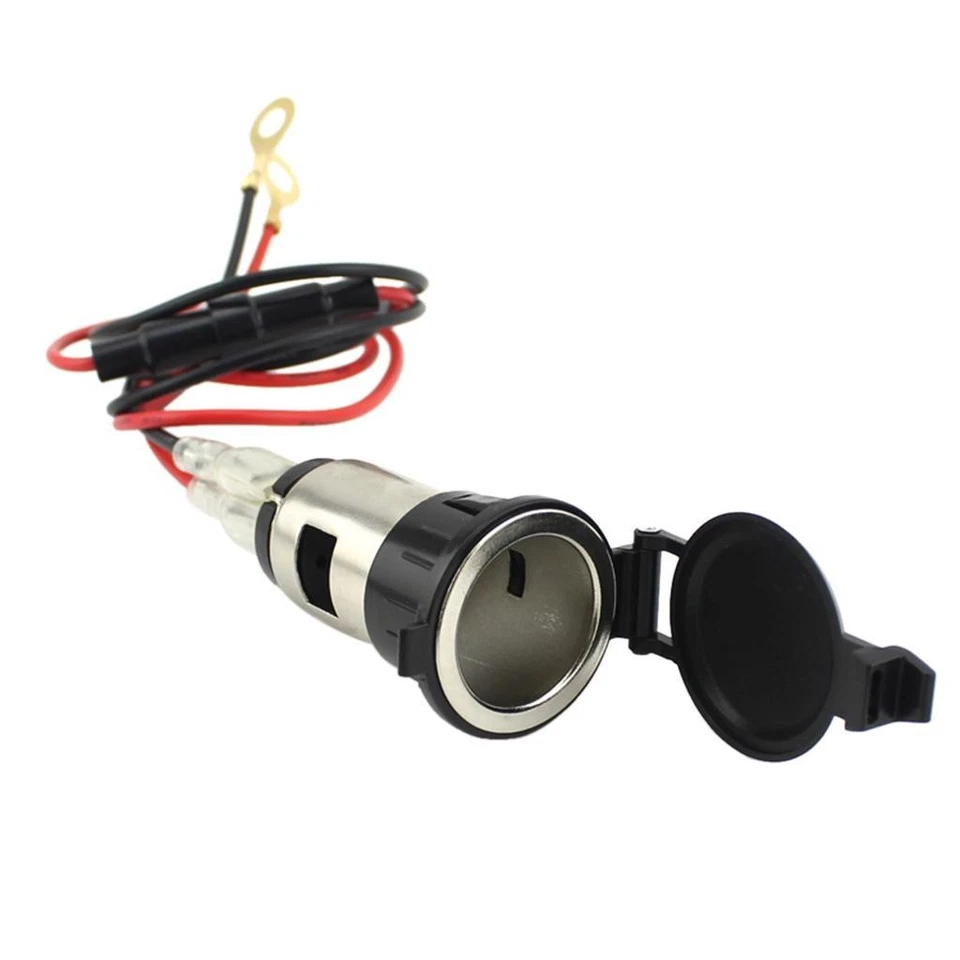 12V Car Motorcycle Cigarette Lighter Power Socket Outlet Plug with Fuse Wire - Image 1 of 4