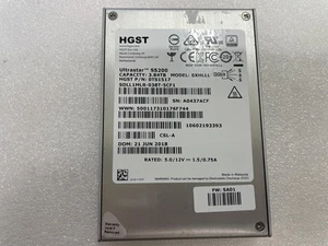 HGST SDLL1MLR038T5CF1 3.84TB SXHLLL 2.5 SAS HDD SS200 0TS1517, 100% HEALTH - Afbeelding 1 van 2