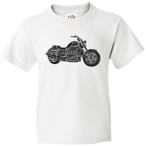 Inktastic Distressed Motorcycle Youth T-Shirt Motorcycles Motorcyclist Biker Hog - Picture 1 of 1