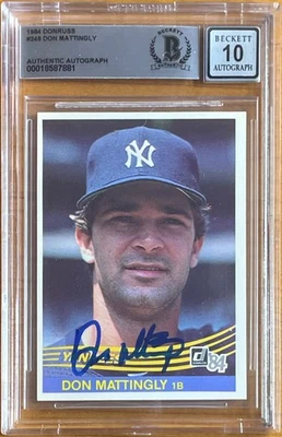 DON MATTINGLY SIGNED 1984 DONRUSS ROOKIE CARD #248 BAS BGS 10 AUTO AUTOGRAPH - Image 1 of 2