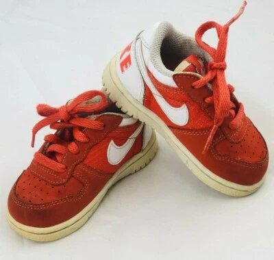 NIKE Zapatos Talla 5C Bebé Naranja Blanco Encaje Corbata Tenis  Foto 1 de 4
