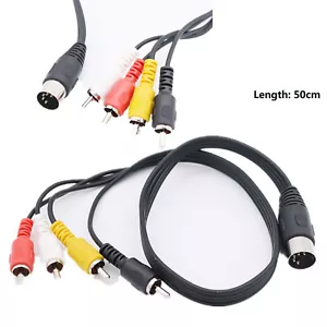 Din 5 Pin Male to 4x RCA Phono Male Sockets Adapter Audio Video Cable Cord 50cm - Picture 1 of 10