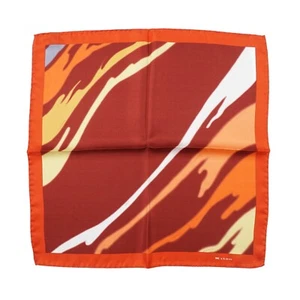 Kiton Napoli Red and Orange Abstract Watercolor Print Silk Pocket Square - Picture 1 of 4