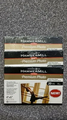 3 Of HammerMill Jet Print Photo Premium Photo Paper 60 Sheets  4"x 6" HIGH GLOSS - Image 1 of 4