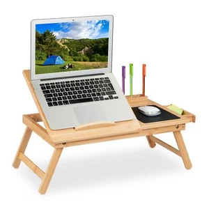 Laptoptisch für Bett & Couch klappbarer Betttisch HBT 175x62x34 cm Bambus Natur - Bild 1 von 9