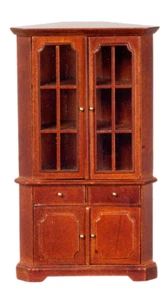 Dolls House Furniture 12th scale   Mission Corner Cabinet/Walnut  JJ06003WN - Picture 1 of 1
