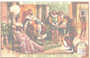 Liebig Co. Meat Extract Trade Card written in German Vintage King Queen (PC-1-2) - Picture 1 of 2
