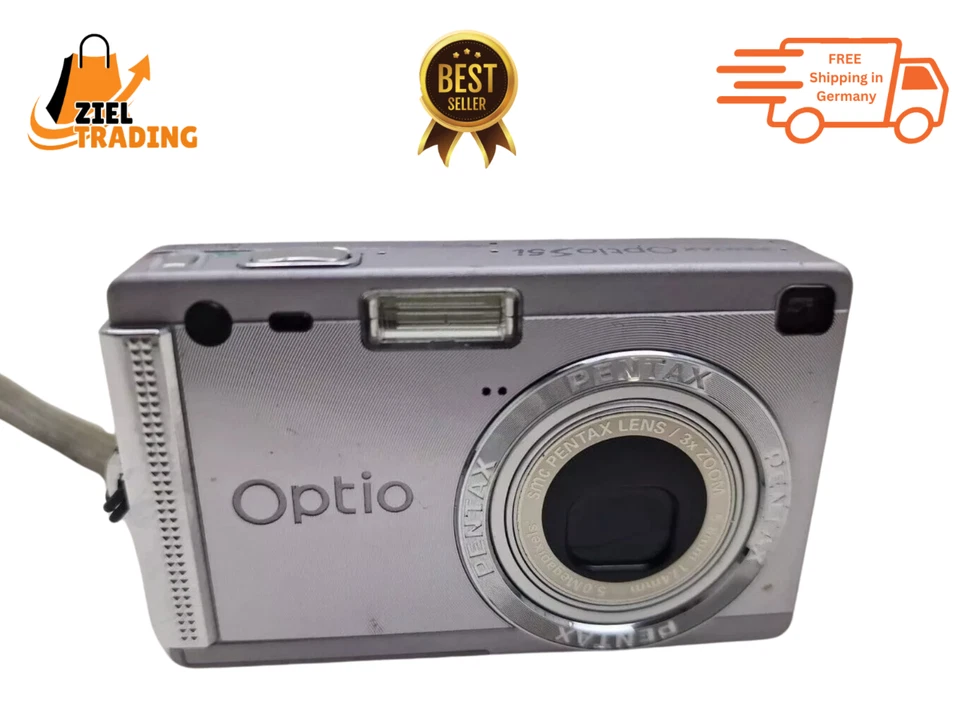 Pentax Optio S5i 5.0MegaPixels Digitalkamera - Silber-Nicht Getestet! - Bild 1 von 4