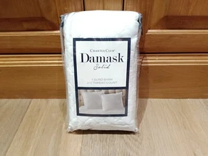 Charter Club Damask Solid 210 TC 1 European Quilted Pillow Sham, White, EURO - Picture 1 of 14