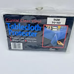 Elrene Home Fashions 70" Round Crystal Clear Vinyl Tablecloth Protector - NEW - Picture 1 of 5