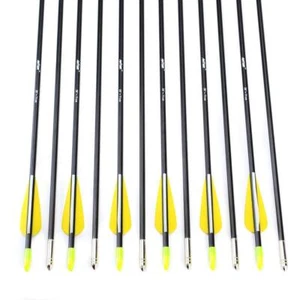 6Pcs 28" Archery Target 7mm Fiberglass Arrows Vanes Hunting Shooting Practice - Picture 1 of 7