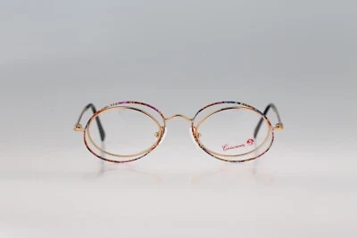 Casanova LC 16 09, Vintage 90s double rim crazy small oval eyeglasses frames - Image 1 of 4