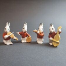 Antique Easter Rabbit Musician Orchestra Porcelain Figurines Bunny Germany 1930s