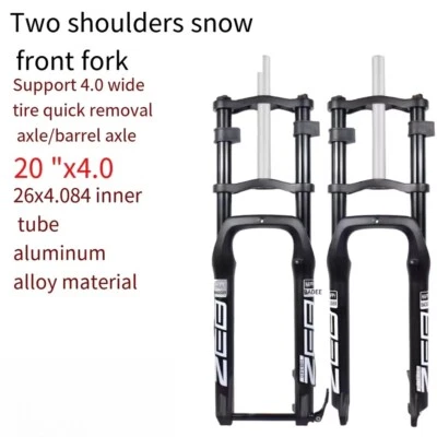 20/26 in 4.0 Tire Bike Air Suspension Fork 160mm Travel Double Crown Shock Forks - Image 1 of 4