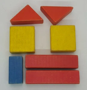 Vintage Colored Wood Building Block Toys - Picture 1 of 6