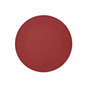 Mauspad Rund Echtes Leder Ferrari Rot - Mousepad Handwerkliche Nähte - Bild 1 von 5