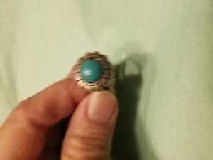 Sterling Size 8 Turqoise Not Marked Ring. - Picture 1 of 5