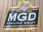 Miller Genuine Draft MGD Metal Beer Sign Large 46" X 36" CLEAN NICE 