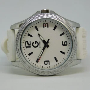 G by GUESS G74040G1 White Tone Quartz Analog Men's Watch New Battery - Picture 1 of 9