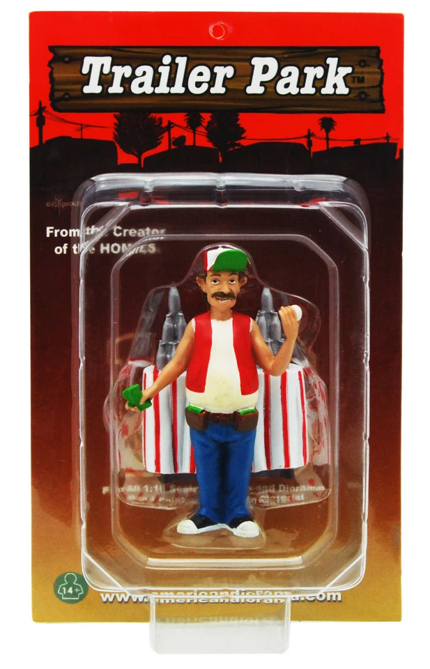 Figura Carnie Barney Trailer Park American Diorama escala 1:18 HOMBRE MASCULINO 3,75" Foto 1 de 1