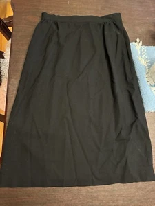Vintage Black Wool A-Line Midi Skirt Silk Lined W 30” L 28” - Picture 1 of 5