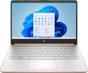 New HP Laptop 14" HD Intel Celeron N4120 4GB 128GB eMMC Cam Office 365 W11S Gold - Picture 1 of 11