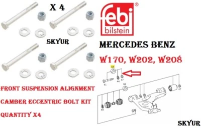 JUEGO DE X4 FEBI Alineación de inclinación delantera Mercedes W170 W202 W208 Febi Foto 1 de 3