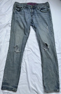 Fox Super Skinny Womens Stretch Distressed Medium Wash Low Rise Denim Jeans READ - Изображение 1 из 4