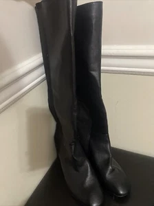 Women’s Boots Barboo Moody -02 Black Long Leather With Side Zipper Size 10 - Picture 1 of 12