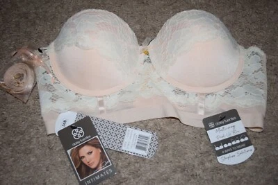 Sujetador push up multidireccional Daisy Fuentes talla 36B diseño de encaje rosa y blanco Foto 1 de 4