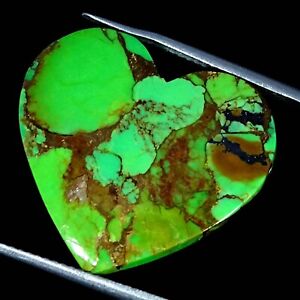 16.20 Cts Lab-Created Green Copper Turquoise Gemstone Heart Cabochon 22X23X4MM