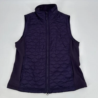 LL Bean Micro Puffer Vest Women S M Purple Full Zip Thinsulate Quilted Insulated - Image 1 of 4