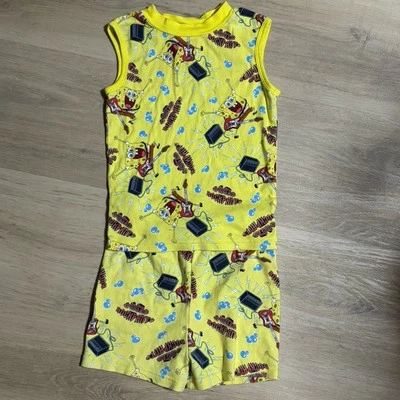 BOB ESPONJA PANTALONES CUADRADOS Pijama de Verano Ropa de Dormir Conjunto Tanque con Pantalones Cortos Talla Med-8 Foto 1 de 4